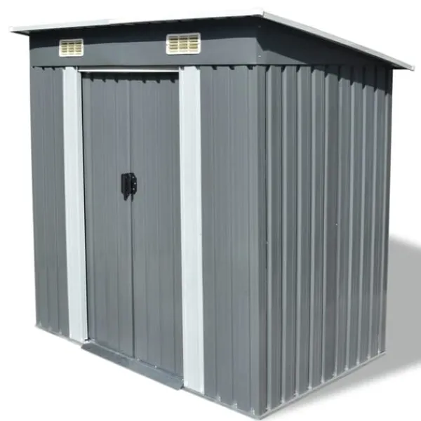 Discount Metal haveskur med ventilationsåbninger - Opbevaringsskur | Farve: Grå Skure, Garager & Carports