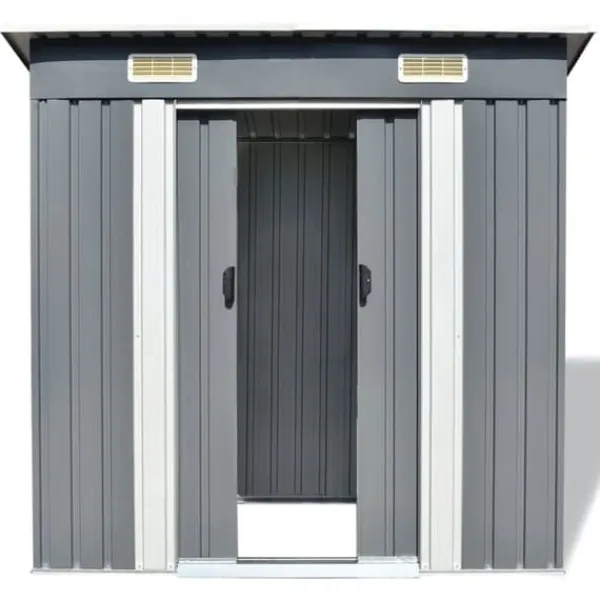 Discount Metal haveskur med ventilationsåbninger - Opbevaringsskur | Farve: Grå Skure, Garager & Carports