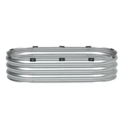 Clearance Metal hævet haveseng 4x2x1 fod, galvaniseret udendørs plantekasse, holdbar, rustfri sølv finish Plantningsbænke