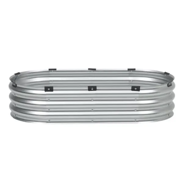 Clearance Metal hævet haveseng 4x2x1 fod, galvaniseret udendørs plantekasse, holdbar, rustfri sølv finish Plantningsbænke
