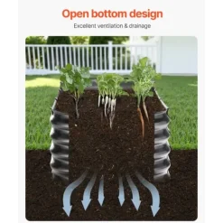 Plantningsbænke^Metal Hævet Haveseng, 6,56x1,96x1,4 Fod, Galvaniseret Plantekasse, Mørkegrå, Holdbar, Vejrbestandig, Ideel til Haveindretning