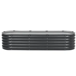 Plantningsbænke^Metal Hævet Haveseng, 6,56x1,96x1,4 Fod, Galvaniseret Plantekasse, Mørkegrå, Holdbar, Vejrbestandig, Ideel til Haveindretning