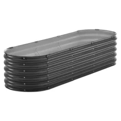Plantningsbænke^Metal Hævet Haveseng, 6,56x1,96x1,4 Fod, Galvaniseret Plantekasse, Mørkegrå, Holdbar, Vejrbestandig, Ideel til Haveindretning