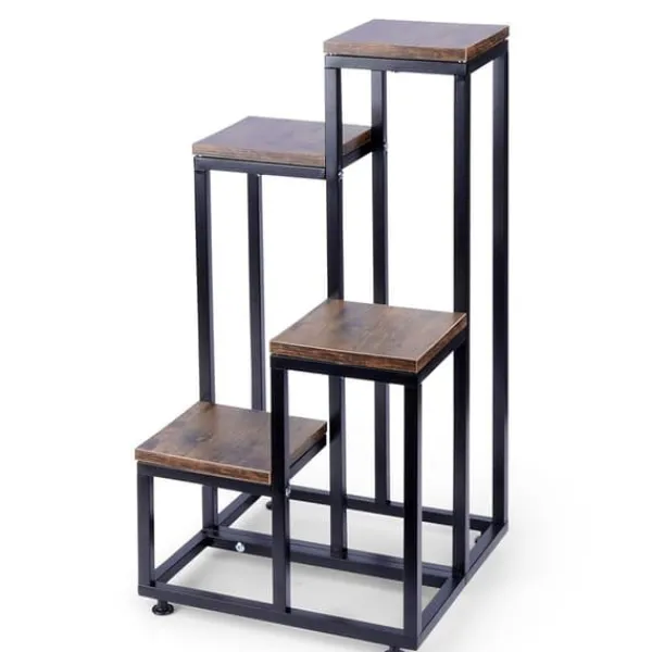 Sale Metalblomsterstativ 4-lags, niveaudelt stativ til potter, planter og blomster Plantestativer