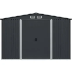 Skure, Garager & Carports^Metalskur til haven - Opbevaring af værktøj | Størrelse: 257x205x178 cm | Farve: Antracitgrå