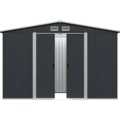 Skure, Garager & Carports^Metalskur til haven - Opbevaring af værktøj | Størrelse: 257x205x178 cm | Farve: Antracitgrå