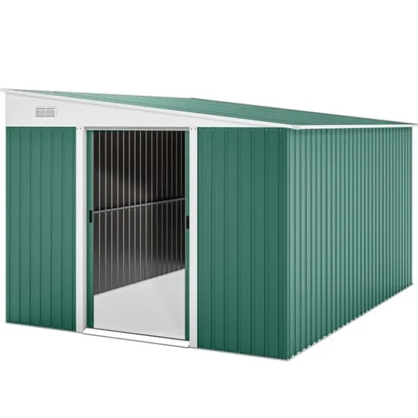 Skure, Garager & Carports^Metalværktøjsskur, 280x345x201 cm, Grøn