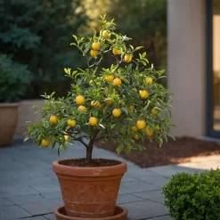 Sale Middelhavet frugttræ - Sæt med 4 - Citrus, ficus, olea - Højde 25-40cm - ⌀9cm Træ