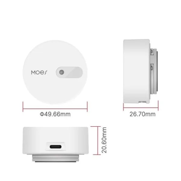 Bevægelsesdetektorer^Mikrobølgebevægelsessensor Zigbee 3.0 Tuya Moes ZSS-LP-HP02-MS ES1ZZ(TY)