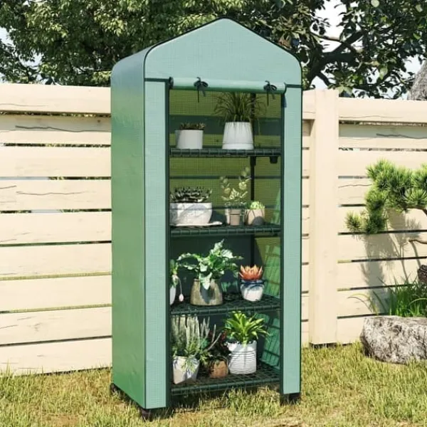 Hot Mini drivhus 69×50×165 cm – 4 hylder, grøn Drivhus