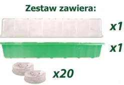 Outlet Mini drivhus + kokosnøddeskiver 54x15x11cm 20 huller Kit Til Plante- & Urtedyrkning