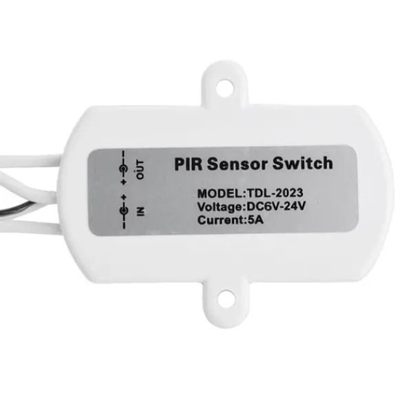 Clearance Mini PIR infrarød bevægelsessensor til LED-strimmel - hvid, 5A, DC 6-24V Bevægelsesdetektorer