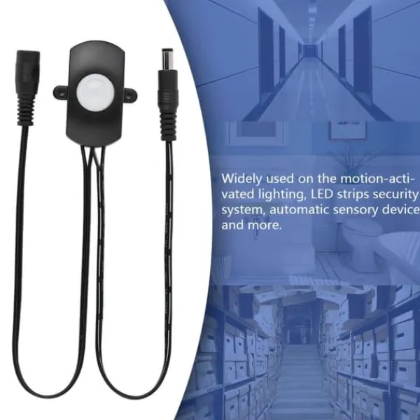 Discount Mini PIR infrarød bevægelsessensor til LED-strimmel - sort, 6-24V, 5A Bevægelsesdetektorer
