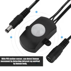Discount Mini PIR infrarød bevægelsessensor til LED-strimmel - sort, 6-24V, 5A Bevægelsesdetektorer