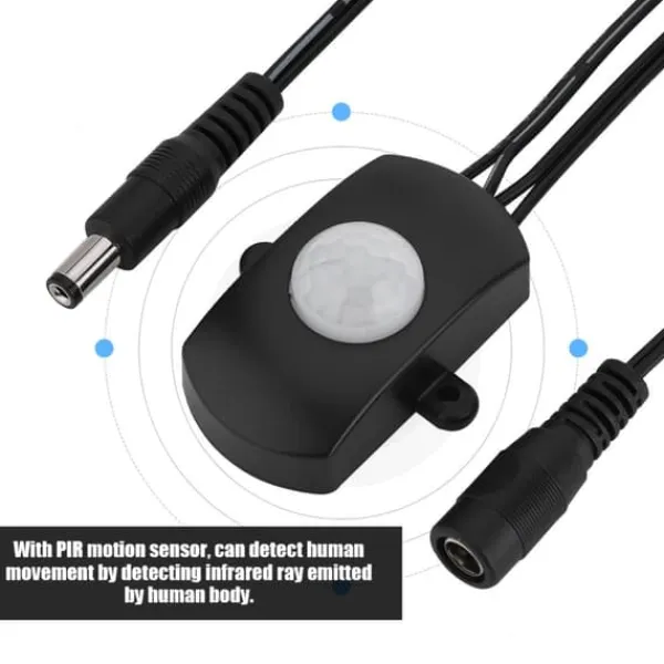 Discount Mini PIR infrarød bevægelsessensor til LED-strimmel - sort, 6-24V, 5A Bevægelsesdetektorer