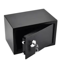 Pengeskabe^Mini Safe, Nøglebetjent Lås, Vægmonteret Design,sort