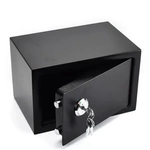 Pengeskabe^Mini Safe, Nøglebetjent Lås, Vægmonteret Design,sort