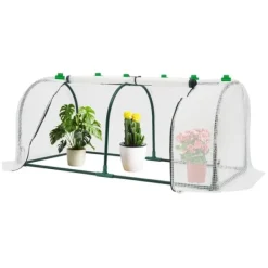 Online Minidrivhus - Altan-/Tomatdrivhus - 120×60×50 cm - Rullevinduer - Til altan og have - Hvid Drivhus