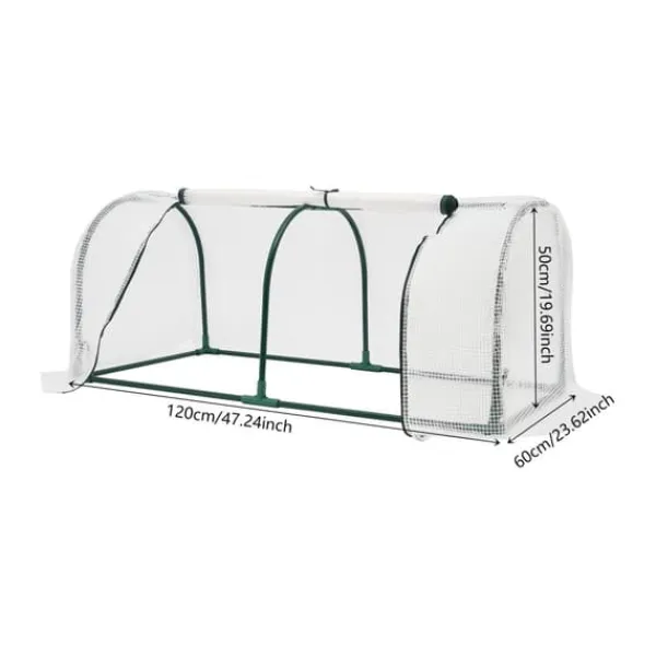 Online Minidrivhus - Altan-/Tomatdrivhus - 120×60×50 cm - Rullevinduer - Til altan og have - Hvid Drivhus