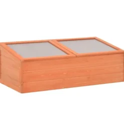 Drivhus^Minidrivhus i træ med hængslet låg - Beskyt dine planter | Størrelse: 100x50x34 cm