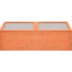 Drivhus^Minidrivhus i træ med hængslet låg - Beskyt dine planter | Størrelse: 100x50x34 cm