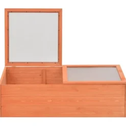 Drivhus^Minidrivhus i træ med hængslet låg - Beskyt dine planter | Størrelse: 100x50x34 cm