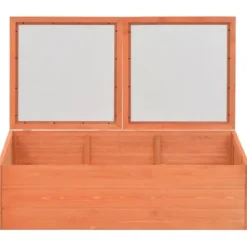 Drivhus^Minidrivhus i træ med hængslet låg - Beskyt dine planter | Størrelse: 100x50x34 cm