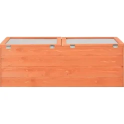 Drivhus^Minidrivhus i træ med hængslet låg - Beskyt dine planter | Størrelse: 100x50x34 cm