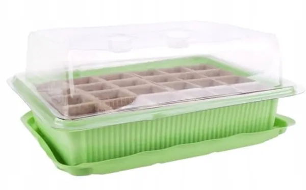 Kit Til Plante- & Urtedyrkning^Minidrivhus med to bakker på 27x20x11 cm til frøplanter