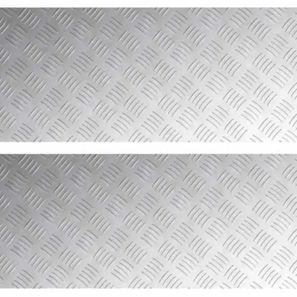 Clearance Moderne Aluminium Checker Plader - Skridsikre Trin | Størrelse: 90x40 cm | Farve: Sølv Pejse