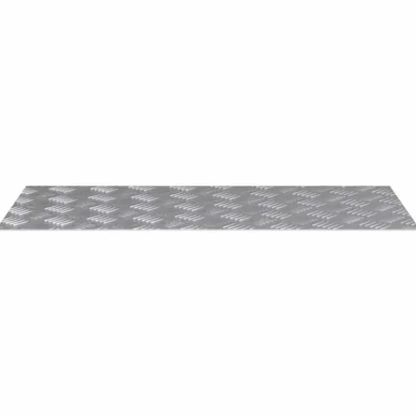 Clearance Moderne Aluminium Checker Plader - Skridsikre Trin | Størrelse: 90x40 cm | Farve: Sølv Pejse