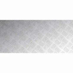 Clearance Moderne Aluminium Checker Plader - Skridsikre Trin | Størrelse: 90x40 cm | Farve: Sølv Pejse