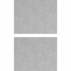 Pejse^Moderne Aluminium Checker Plader 2 stk - Skridsikre Trappetrin | Størrelse: 50x40 cm | Farve: Sølv