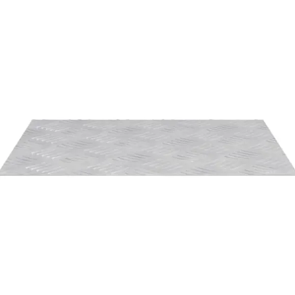 Pejse^Moderne Aluminium Checker Plader 2 stk - Skridsikre Trappetrin | Størrelse: 50x40 cm | Farve: Sølv