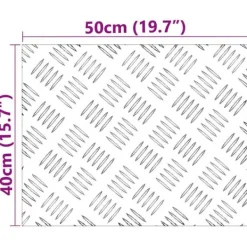 Pejse^Moderne Aluminium Checker Plader 2 stk - Skridsikre Trappetrin | Størrelse: 50x40 cm | Farve: Sølv