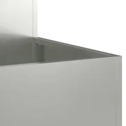 New Moderne blomsterkrukke i galvaniseret stål - Rektangulær | Størrelse: 80x80x48 cm | Farve: Sølv Plantningsbænke