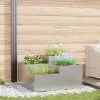 Plantningsbænke^Moderne Blomsterkrukke i Galvaniseret Stål - Rektangulær | Størrelse: 100x100x48 cm | Farve: Sølv
