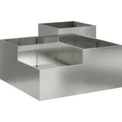 Plantningsbænke^Moderne Blomsterkrukke i Galvaniseret Stål - Rektangulær | Størrelse: 100x100x48 cm | Farve: Sølv