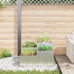 Plantningsbænke^Moderne Blomsterkrukke i Galvaniseret Stål - Rektangulær | Størrelse: 100x100x48 cm | Farve: Sølv