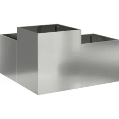 Plantningsbænke^Moderne Blomsterkrukke i Galvaniseret Stål - Rektangulær | Størrelse: 100x100x48 cm | Farve: Sølv