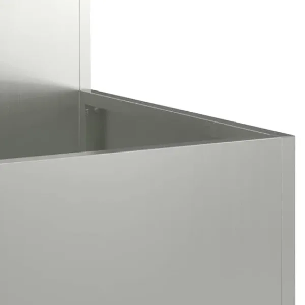 Plantningsbænke^Moderne Blomsterkrukke i Galvaniseret Stål - Rektangulær | Størrelse: 100x100x48 cm | Farve: Sølv