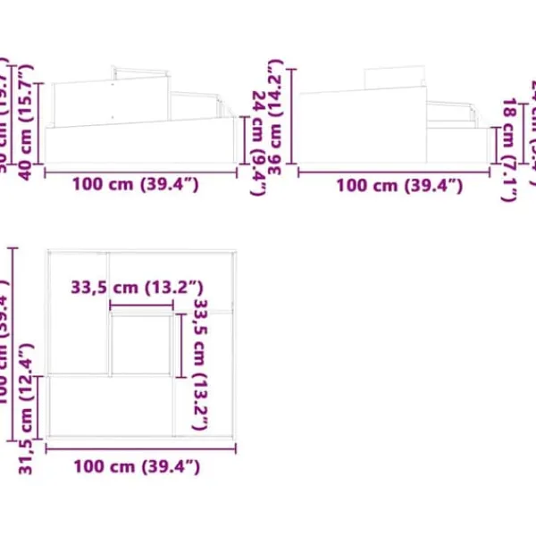 Outlet Moderne blomsterkrukke i stål - UV-resistent og holdbar | Størrelse: 100x100x50 cm | Farve: Antracit Krukker & Plantebeholdere
