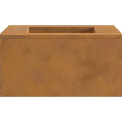 Pejse^Moderne bålsted i forvitret stål - Rektangulært ildsted | Størrelse: 60x60x30 cm