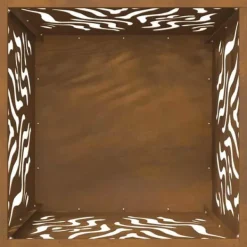Pejse^Moderne bålsted i forvitret stål - Firkantet design | Størrelse: 40x40x40 cm | Farve: Brun