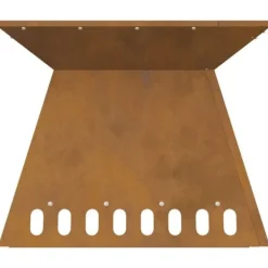 Moderne bålsted i forvitret stål - Firkantet design | Størrelse: 48x48x40 cm | Farve: Brun Pejse