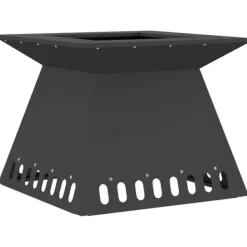 Clearance Moderne bålsted i koldvalset stål - Firkantet design | Størrelse: 48 x 48 x 40 cm | Farve: Sort Pejse
