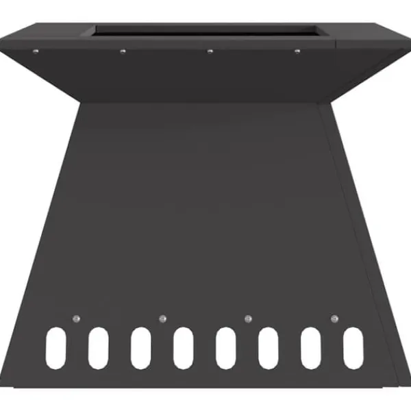 Clearance Moderne bålsted i koldvalset stål - Firkantet design | Størrelse: 48 x 48 x 40 cm | Farve: Sort Pejse