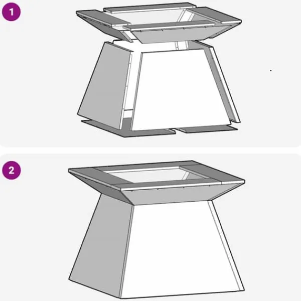 Clearance Moderne bålsted i koldvalset stål - Firkantet design | Størrelse: 48 x 48 x 40 cm | Farve: Sort Pejse