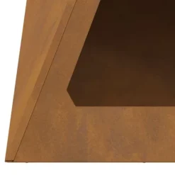 New Moderne bålsted i stål - Pyramideformet design | Størrelse: 50x50x51 cm | Farve: Brun Pejse