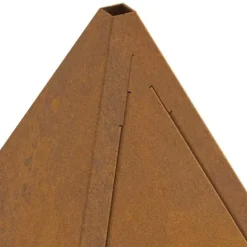 New Moderne bålsted i stål - Pyramideformet design | Størrelse: 50x50x51 cm | Farve: Brun Pejse